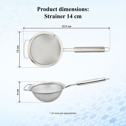 Buckingham Fine Mesh Stainless Steel Sieve with Easy Grip Handle
