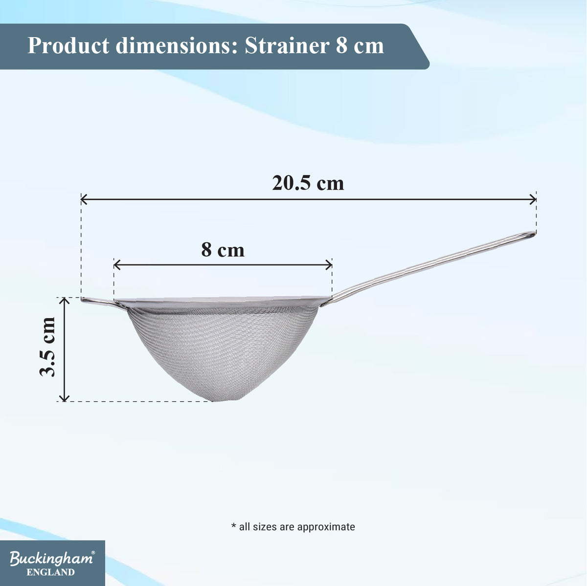 Buckingham Stainless Steel  Conical Fine Mesh Strainer