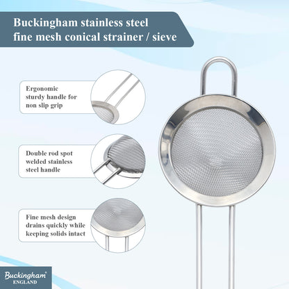 Buckingham Stainless Steel  Conical Fine Mesh Strainer