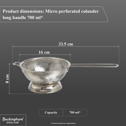 Buckingham Stainless Steel Micro Perforated Long Handle Colander