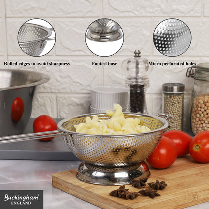 Buckingham Stainless Steel Micro Perforated Long Handle Colander