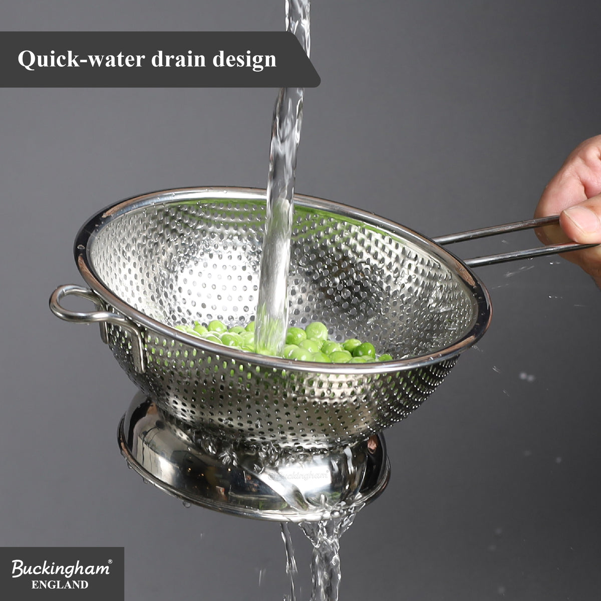 Buckingham Stainless Steel Micro Perforated Long Handle Colander