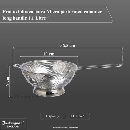 Buckingham Stainless Steel Micro Perforated Long Handle Colander