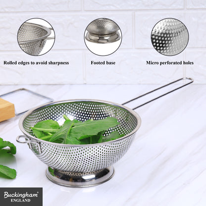 Buckingham Stainless Steel Micro Perforated Long Handle Colander