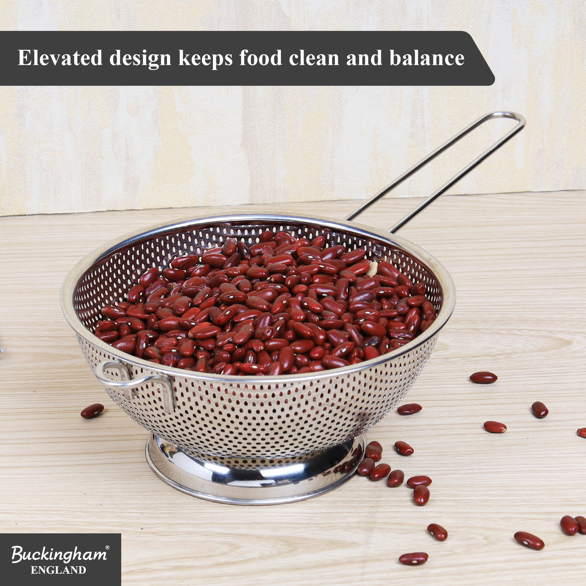 Buckingham Stainless Steel Micro Perforated Long Handle Colander