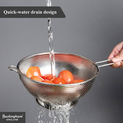 Buckingham Stainless Steel Micro Perforated Long Handle Colander