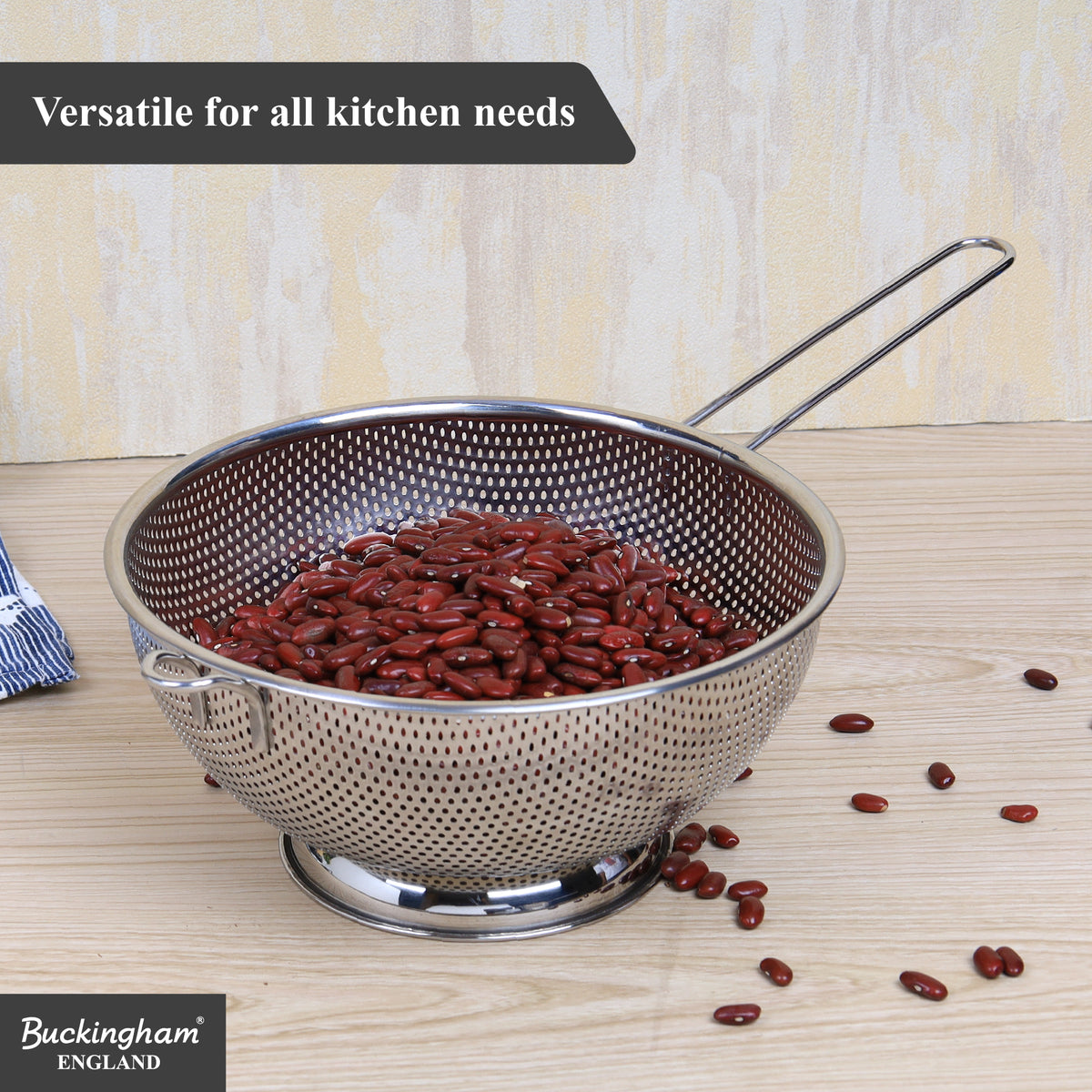 Buckingham Stainless Steel Micro Perforated Long Handle Colander