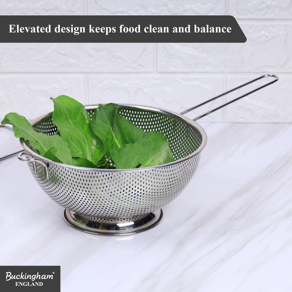 Buckingham Stainless Steel Micro Perforated Long Handle Colander