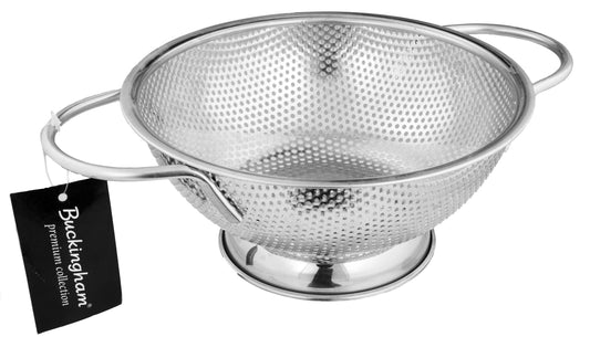 The Buckingham Micro-Perforated Stainless-Steel Colander Strainer is a versatile, premium-quality tool that enhances your kitchen experience, offering both functionality and aesthetic appeal.