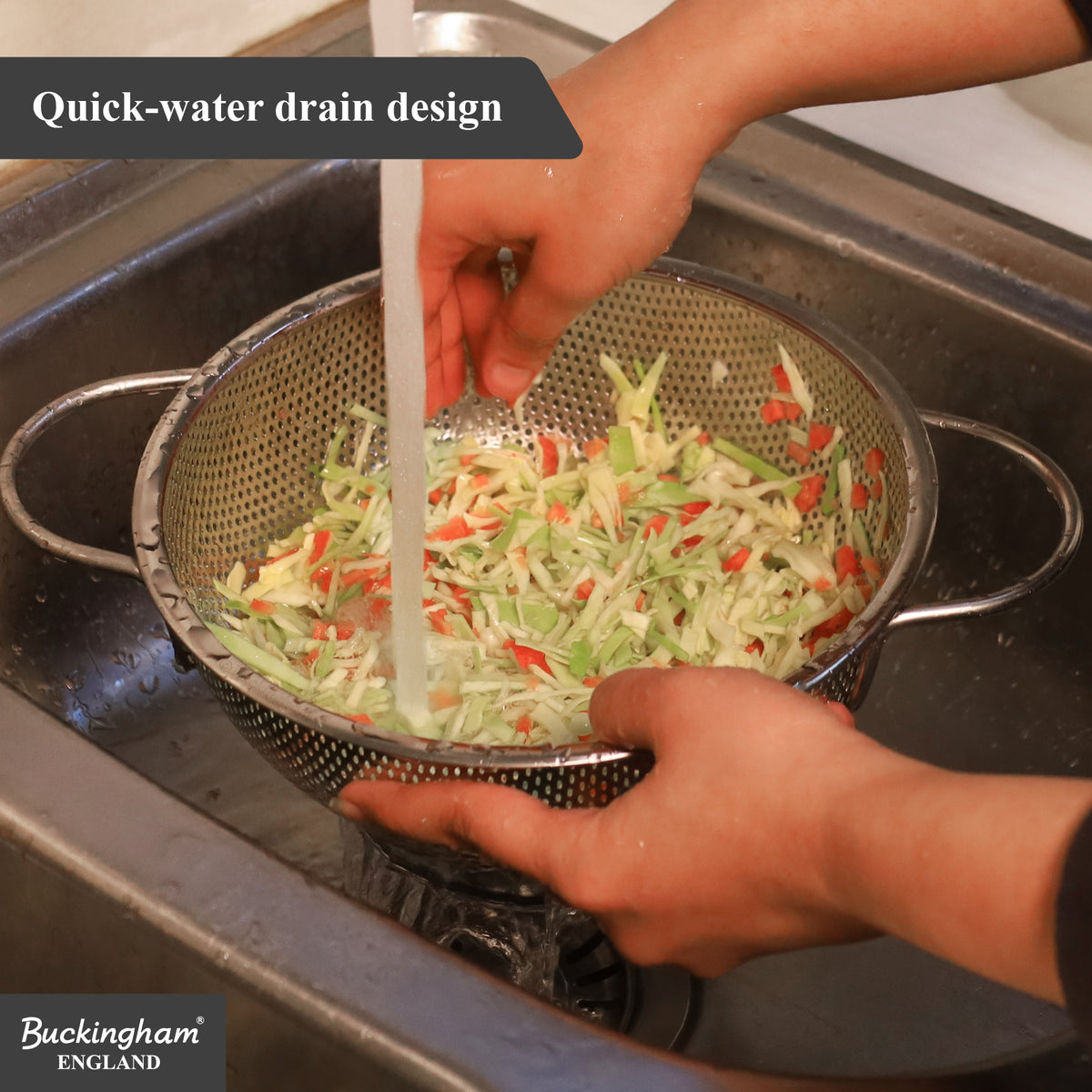 Buckingham Stainless Steel Deep Footed Colander