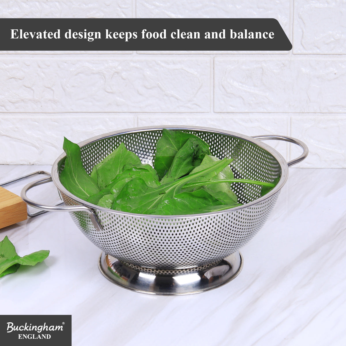 Buckingham Stainless Steel Deep Footed Colander