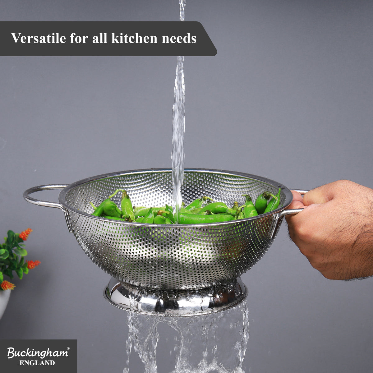 Buckingham Stainless Steel Deep Footed Colander