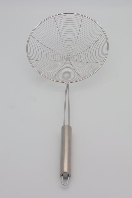 Stainless steel premium spider Strainer/ sieve 13cm, 15cm, 17cm, 19cm Round stainless-steel handle.