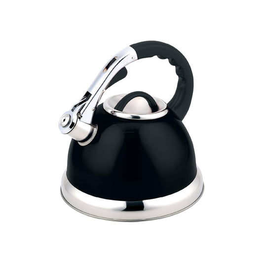 Buckingham Stainless Steel Whistling Kettle Metallic Black Finish 3.5 Litre
