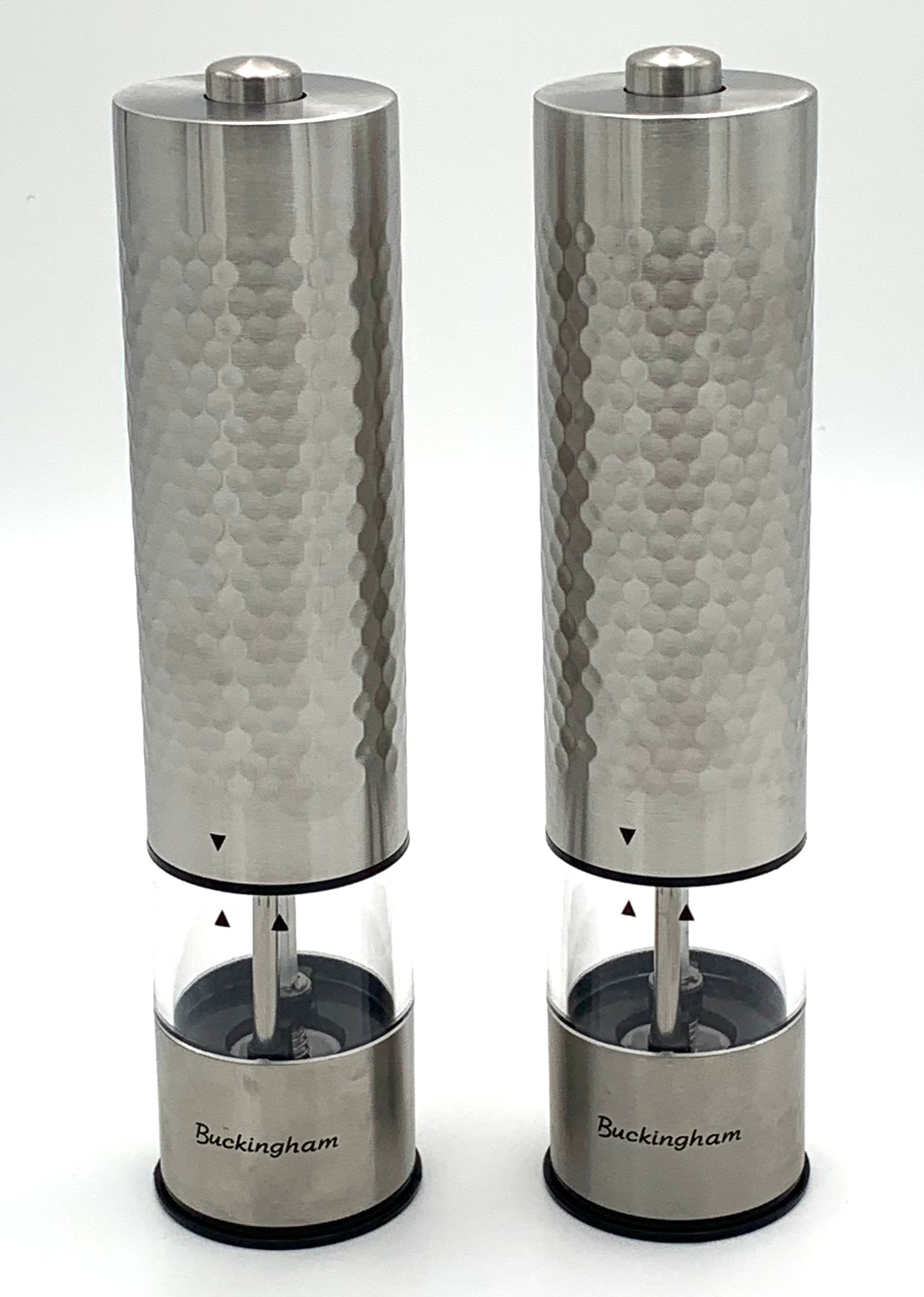 Stainless Steel Electric salt and pepper mill set. Rechargeable mill set, perfect for Kitchen use. measuring 1kg of weight