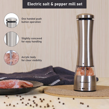 Buckingham Electric Salt and Pepper Mill Set Battery Operated