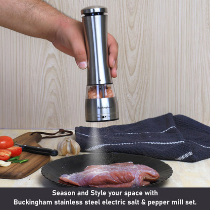 Buckingham Electric Salt and Pepper Mill Set Battery Operated