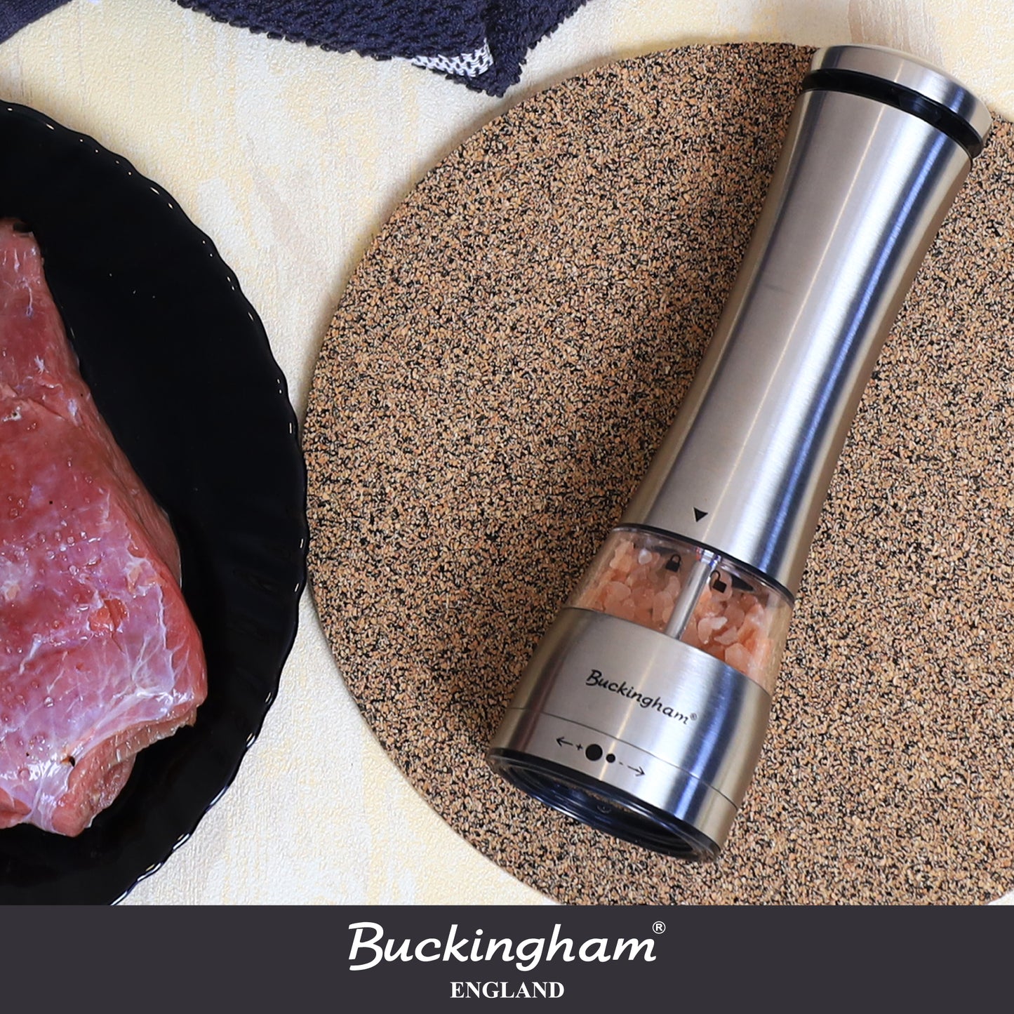 Buckingham Electric Salt and Pepper Mill Set Battery Operated