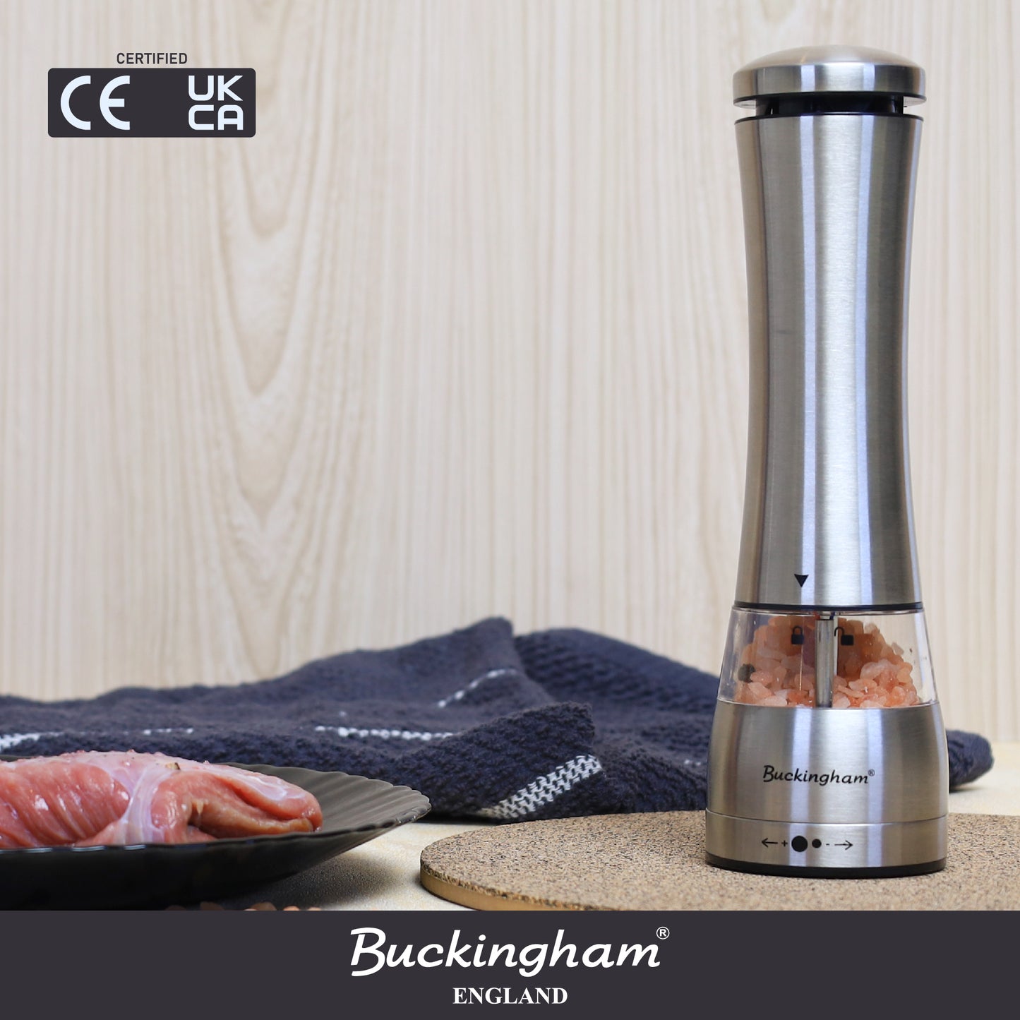 Buckingham Electric Salt and Pepper Mill Set Battery Operated