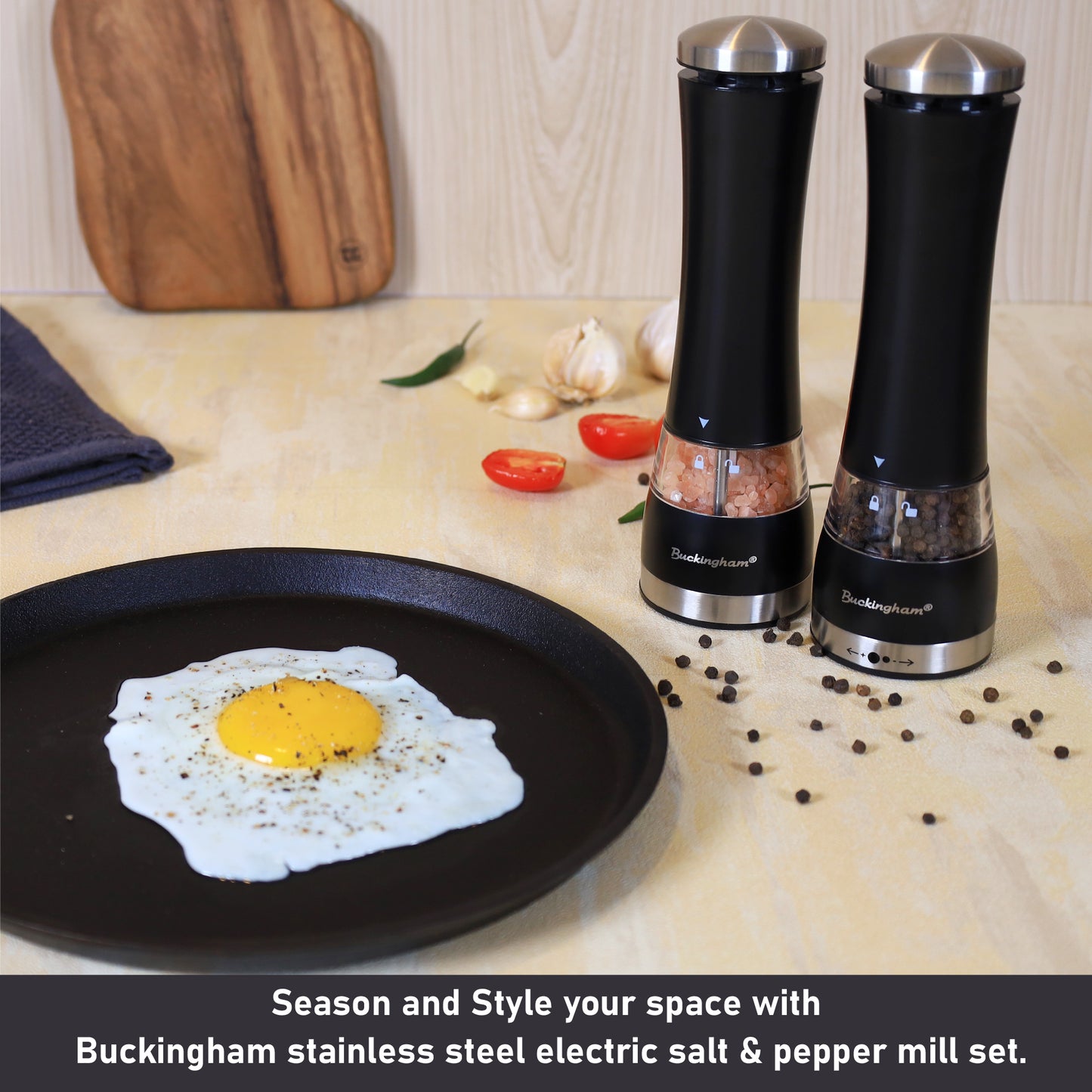 Buckingham Stainless Steel Salt and Pepper Mill Set
