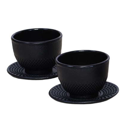 Buckingham Cast Iron Japanese Hobnail Tea Cups Set of 4 Piece