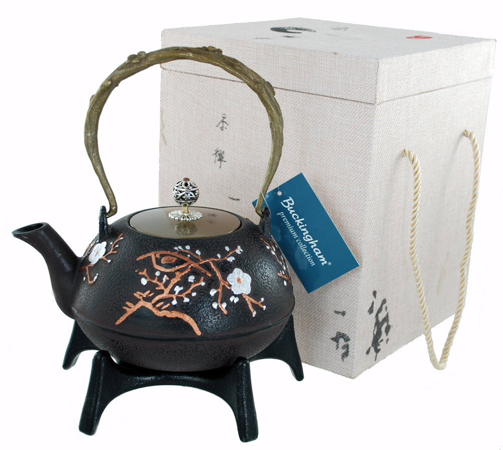 Buckingham Handmade Japanese Style Cast Iron Teapot Kettle 1300 ml with Trivet , Gift Box Set