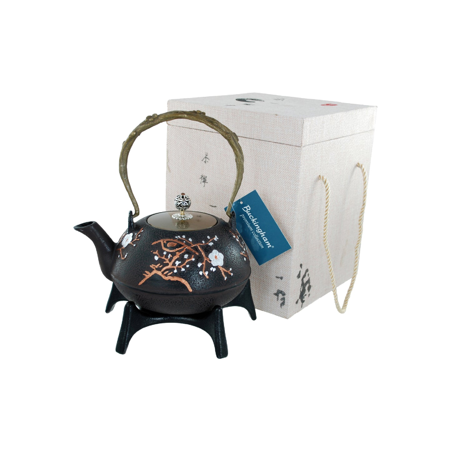 Buckingham Handmade Japanese Style Cast Iron Teapot Gift Set 1300 ml