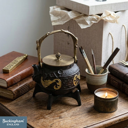 Buckingham Handmade Cast Iron Tetsubin with Elegant Gift Box Set for Tea 1500 ml