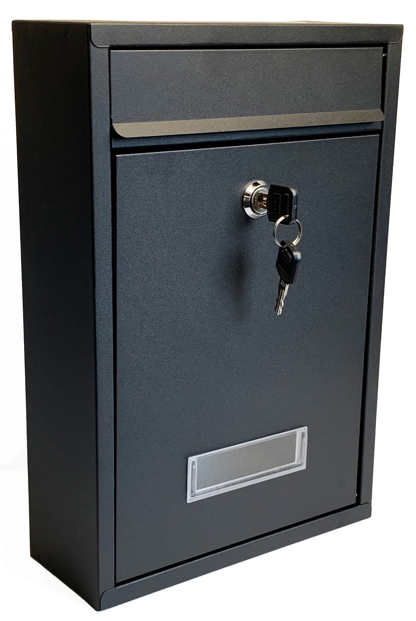 Buckingham Wall Mounted Steel Lockable Mail Box Post Letter Box Sloping Top Water Resistant. Premium ,