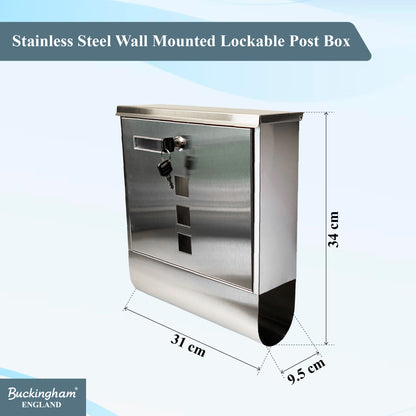 Buckingham Stainless Steel Lockable Mail Box Large