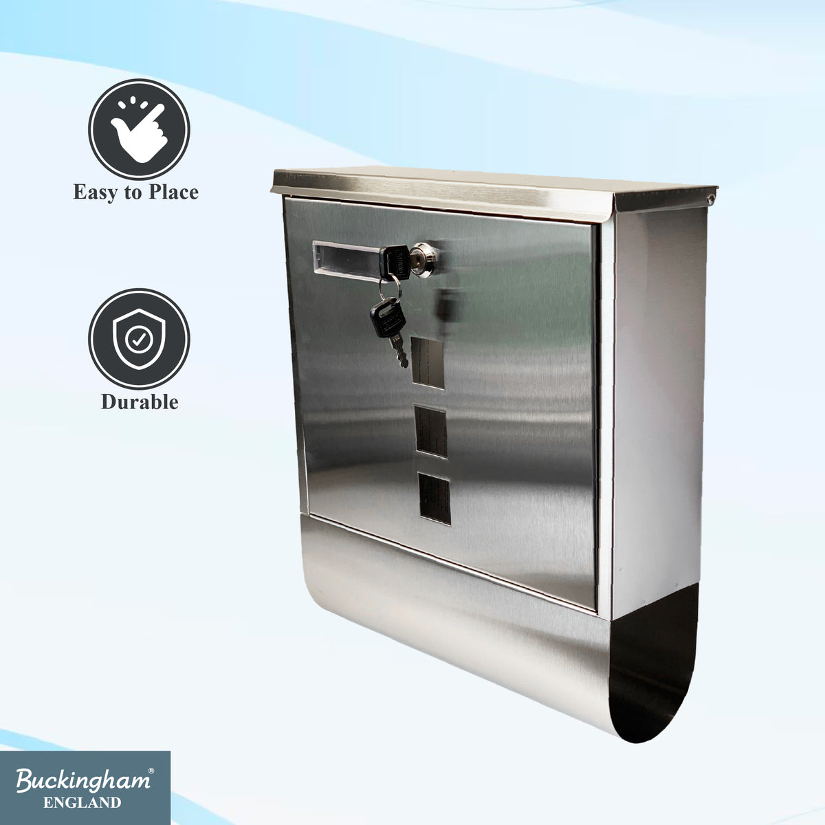 Buckingham Stainless Steel Lockable Mail Box Large