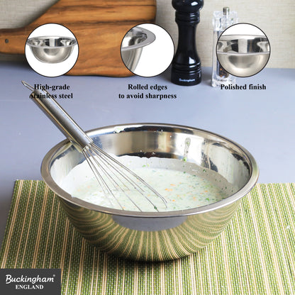 Buckingham Stainless Steel Deep Mixing Bowl 34 cm