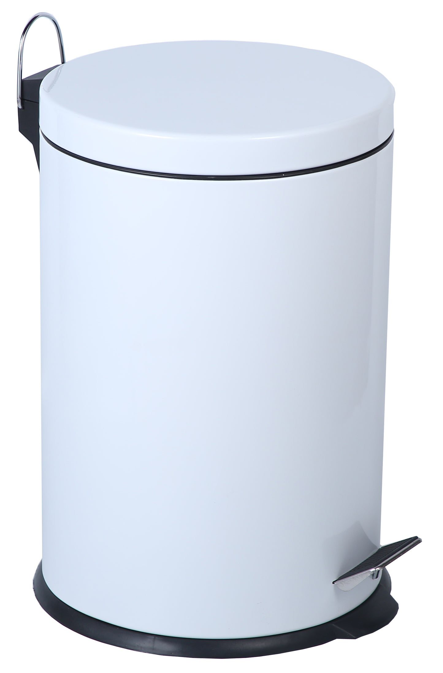 Buckingham White Powder Coated Pedal Bin Waste Trash Bin for Bathroom Kitchen Office