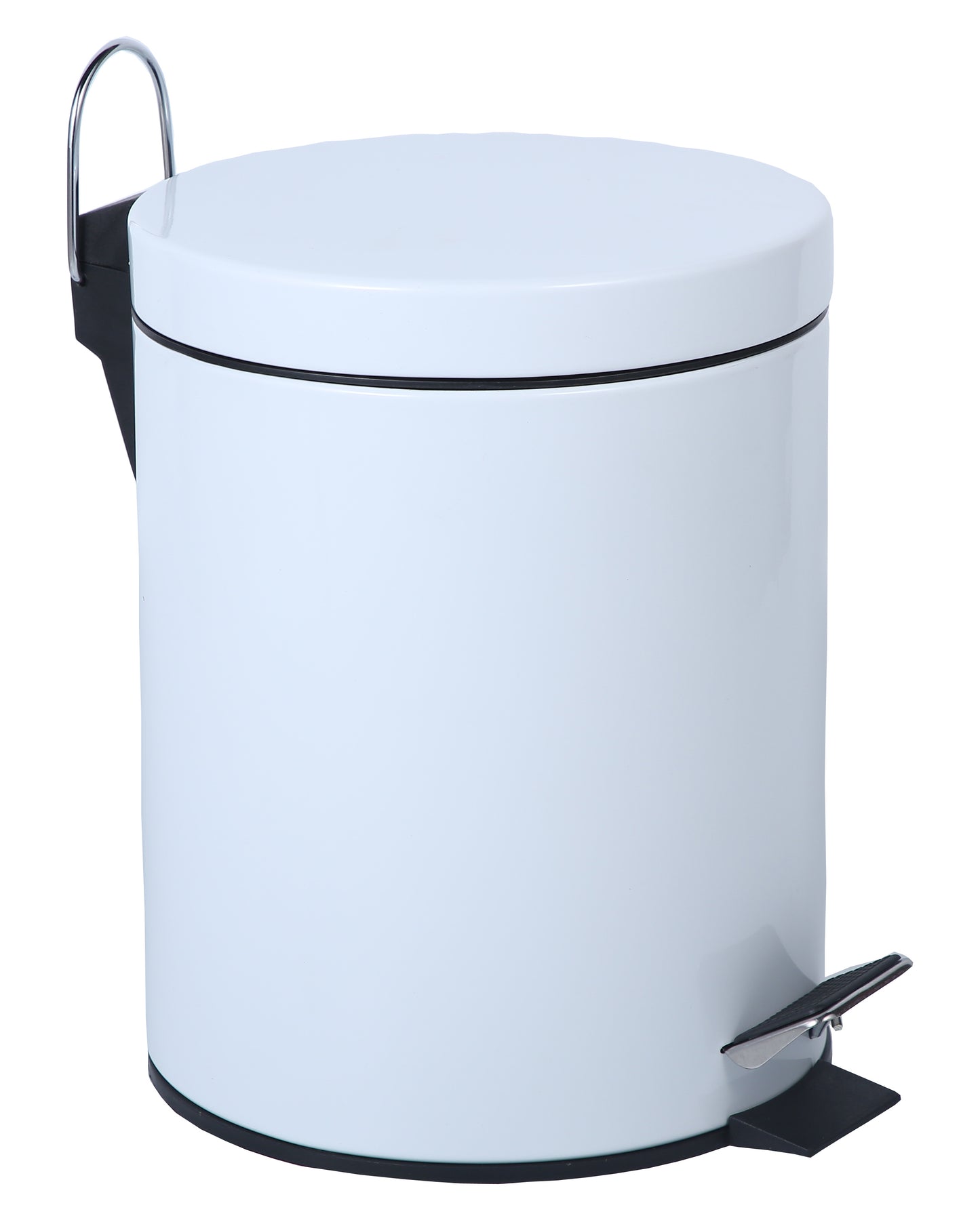 Buckingham White Powder Coated Pedal Bin Waste Trash Bin for Bathroom Kitchen Office