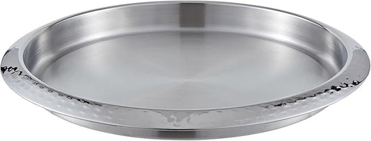 Buckingham Stainless Steel round serving/bar tray Bar 35 cm (Hammered effect border)