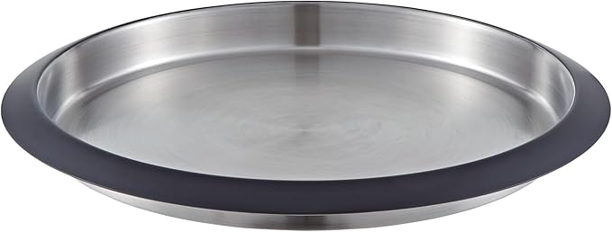 Buckingham Stainless Steel round serving/bar tray Bar 35 cm (Black border)