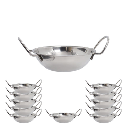 Buckingham Pack of 12 Stainless Steel Balti Dishe  15 cm