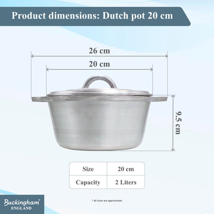 Buckingham Dutch Oven Pot Cast Aluminum Casserole Dish with Lid