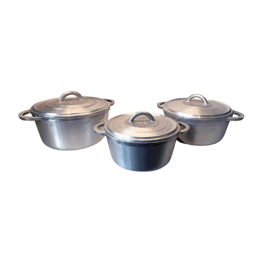Buckingham Aluminium Set of 3 Dutch Pots Casseroles