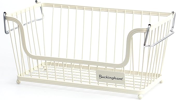 Buckingham Multi-Purpose Stackable Storage Organising Basket for Kitchen and Bathroom 30.5x16x15 cm