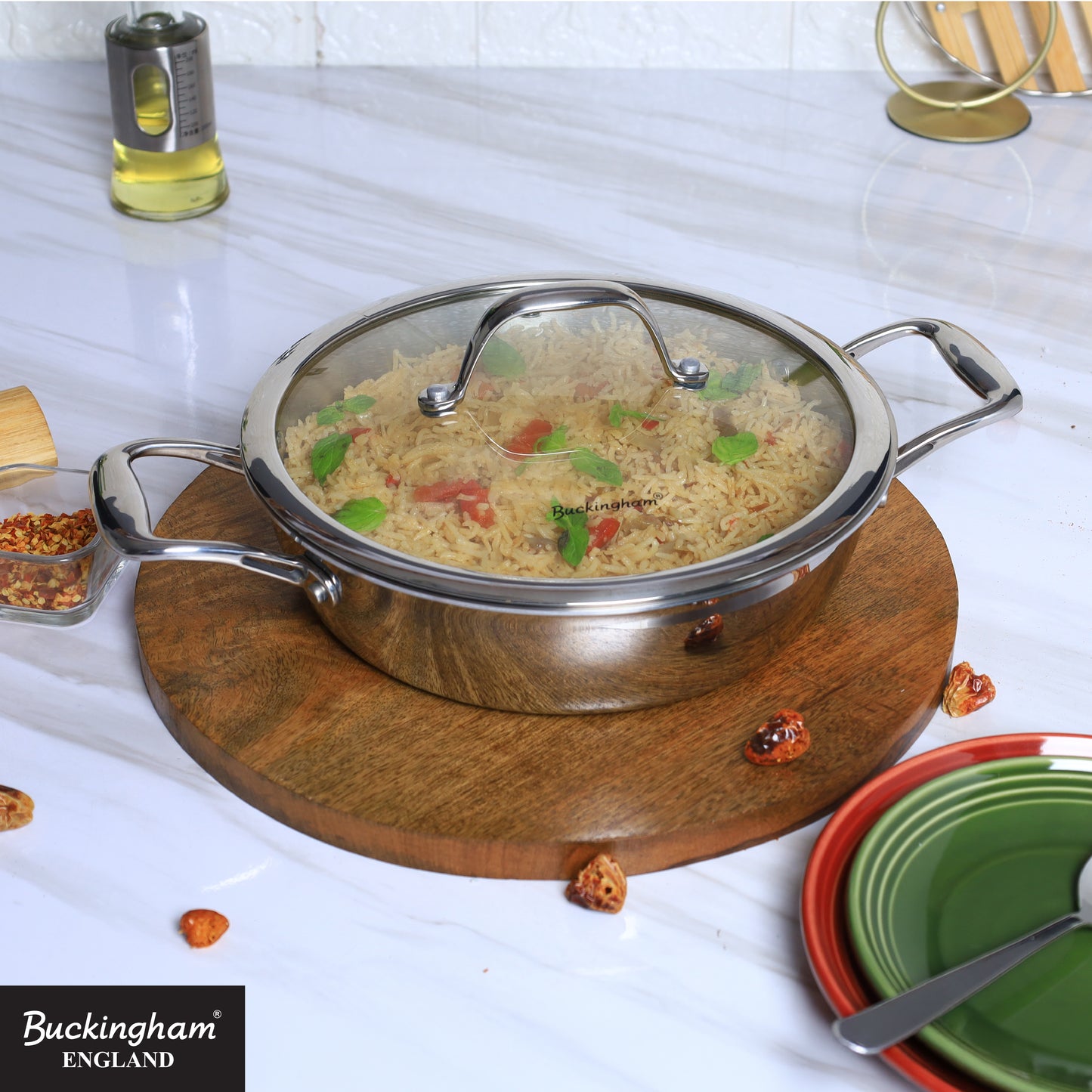 Buckingham Elite Tri 18/8 Stainless Steel Sauteuse Pan