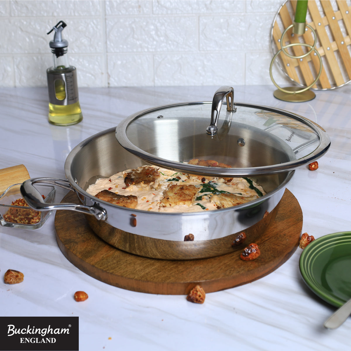 Buckingham Elite Tri 18/8 Stainless Steel Sauteuse Pan