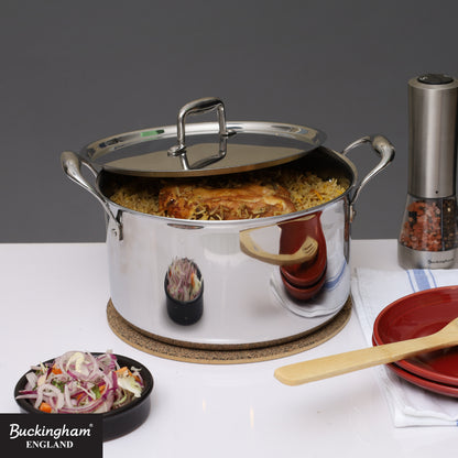 Buckingham Elite Tri 18/8 Stainless Steel Casserole 24 cm  / 5 Litre.