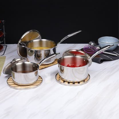 Buckingham 18/8 Stainless Steel Elite Tri set of 4 cookware.