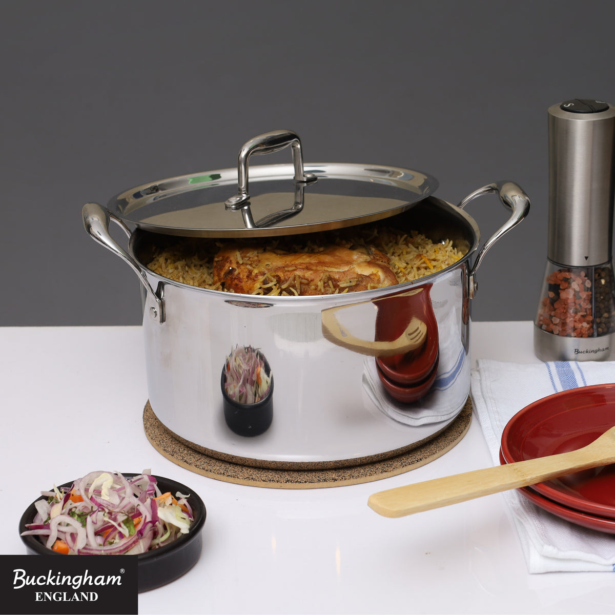 Buckingham Stainless Steel 18/8 Elite Tri 18/8 set of 5 cookware