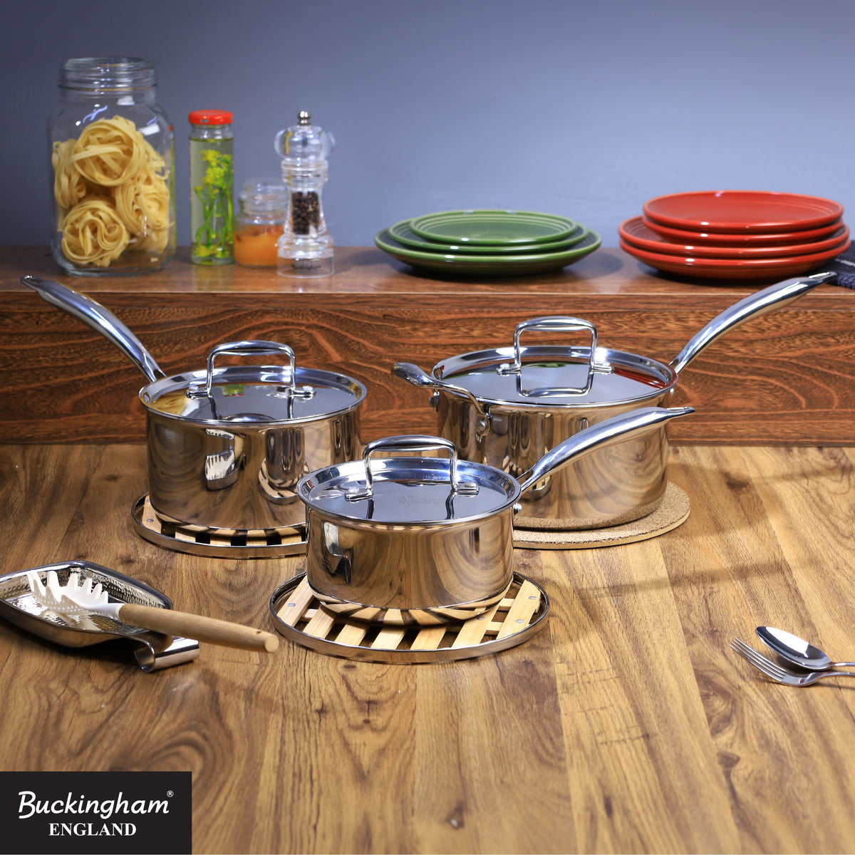 Buckingham Stainless Steel 18/8 Elite Tri 18/8 set of 5 cookware