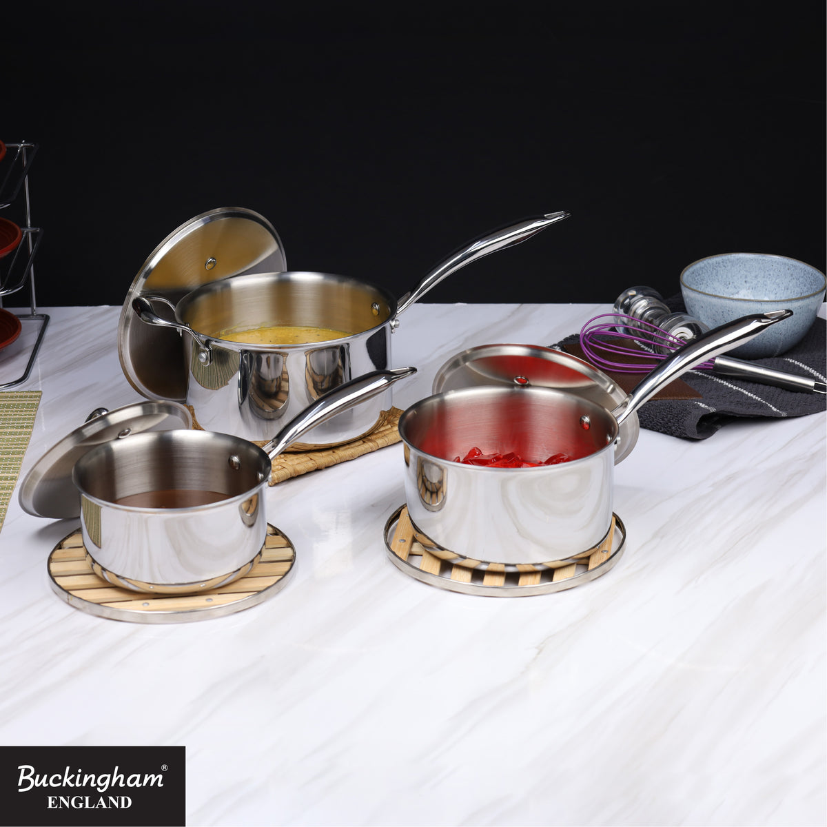 Buckingham Stainless Steel 18/8 Elite Tri 18/8 set of 5 cookware