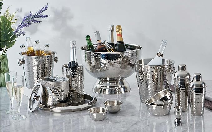 Buckingham Professional Stainless Steel Cocktail Set 500 ml, Hammered Effect