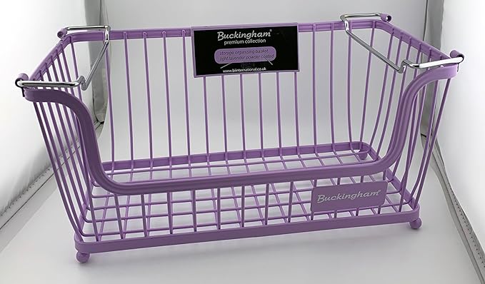 Buckingham Multi-Purpose Stackable Storage Organising Basket for Kitchen and Bathroom 30.5x16x15 cm