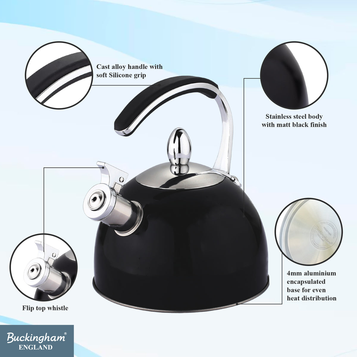 Stove Top Kettle  | Black  | Features